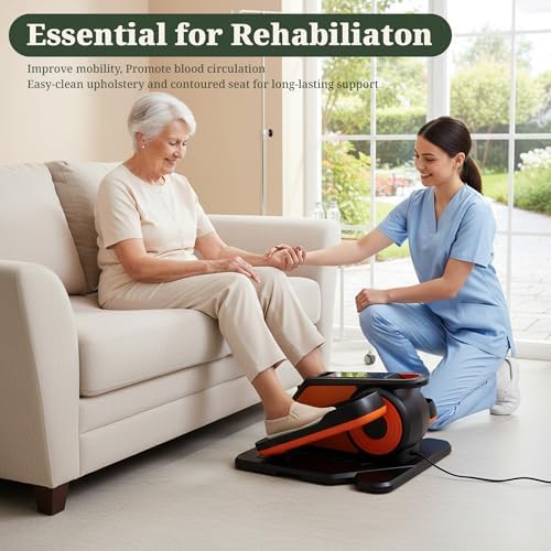 Under Desk Elliptical Machine for Seniors, Quiet Seated Pedal Exerciser with Remote Control, 3 Modes & 12 Adjustable Spe