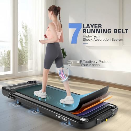 ANCHEER Under Desk Treadmill with Incline and Handle Bar for Home Office | ANCHEER 4 in 1 Folding Treadmill with LED Di