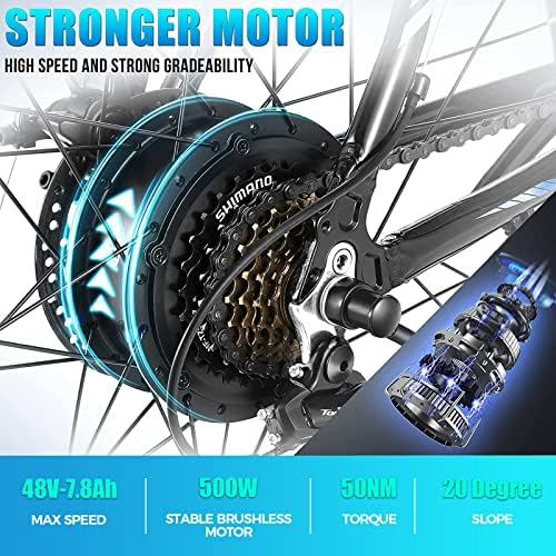 ANCHEER 26" Electric Mountain Bike for Adults with Peak 750W Motor | 22 MPH Commuter Ebike from ANCHEER with 55 Miles R