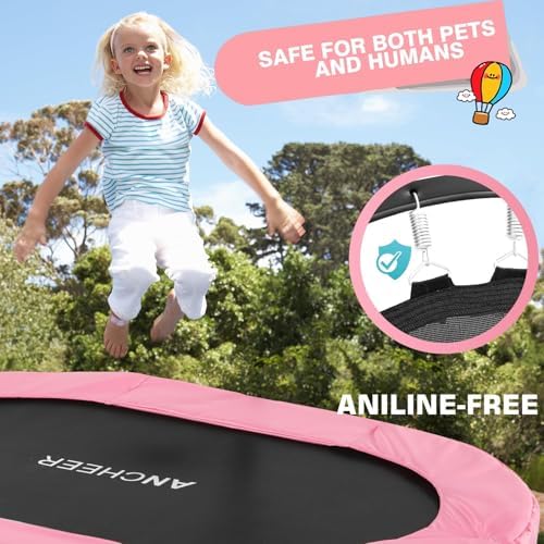 Kids Toddler Trampoline Indoor Outdoor Games 56" 220LBS Capacity Foldable Safety Handrail ASTM Certified