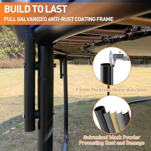 Tranpoline 1500LBS for Kids and Adults with Enclosure Net and Basketball Hoop