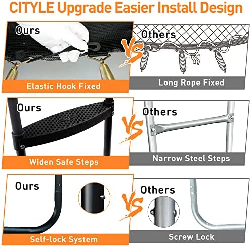 Tranpoline 1500LBS for Kids and Adults with Enclosure Net and Basketball Hoop