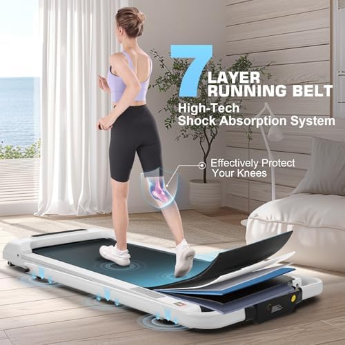 ANCHEER Under Desk Treadmill with Incline and Handle Bar for Home Office | ANCHEER 4 in 1 Folding Treadmill with LED Di