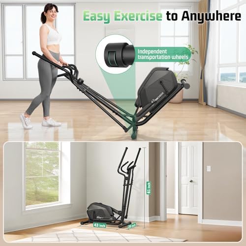 ANCHEER Elliptical Exercise Machine for Home Fitness Lovers with Ultra-Smooth Magnetic Drive | 14 Levels Resistance Ell