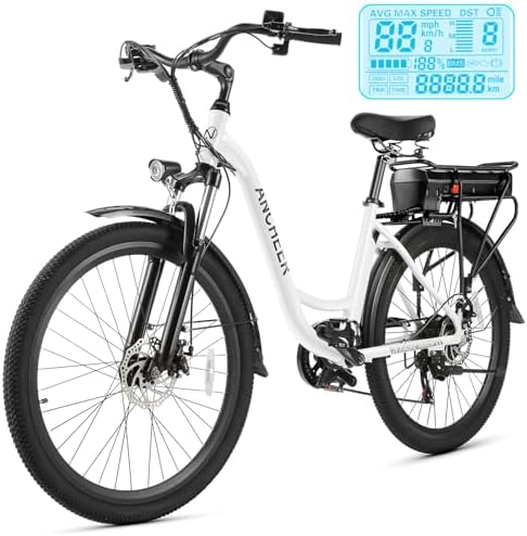 ANCHEER 48V 500Wh Electric Bike for Adults, Fast-Charge Removable Battery, Up to 60 Miles, 26" Commuter EBike | ANCHEER