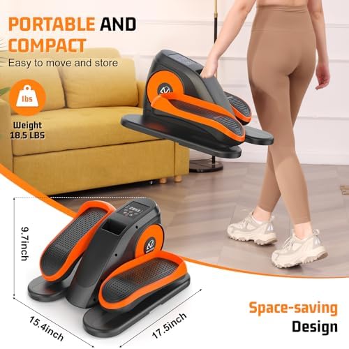 ANCHEER Electric Under Desk Elliptical Exercise Machine for Seniors and Home Office | ANCHEER 12 Speed Seated Elliptica