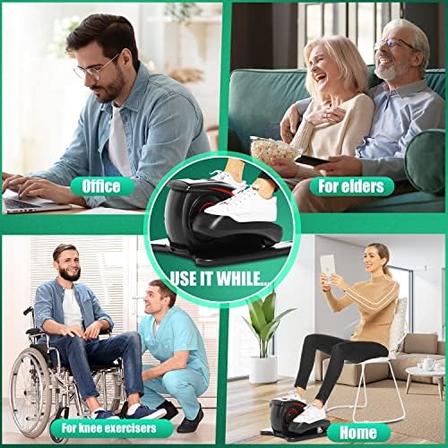 ANCHEER Electric Elliptical Leg Exerciser for Seniors | Quiet Portable Home Office Pedal Exerciser | Remote Control | Se