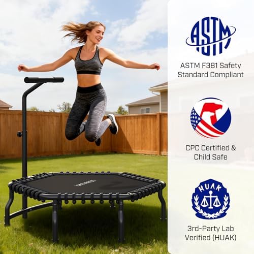 ANCHEER Trampoline for Adult, Indoor Outdoor Mini Trampoline, 550LBS_fitness_trampoline_with_Bungee