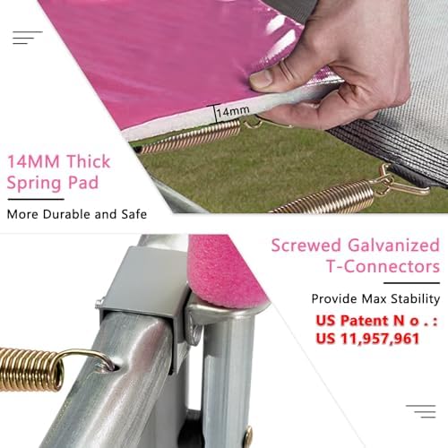 SKOK Kids Outdoor Trampoline, 400LBS ASTM Approved Net Trampoline, Kid Friendly, Outdoor Play, Durable and Safe, 12ft Di