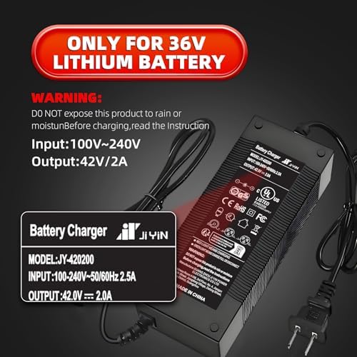UL Listed 42V 2A Replacement Electric Scooter Charger | Compatible with GOTRAX Ninebot Jetson Voyage | For 36V Hoverboar