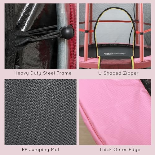 Outsons 5FT Trampoline for Kids | 55" Mini Indoor Outdoor Toddnginele Trampoline Toy | Springless Design Safety Trampol