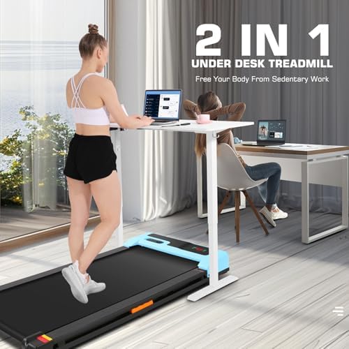 ANCHEER Portable Desk Treadmill, |5HP Walking Pad Treadmill, Home Office Gym Fitness, Easy Installation, Remote Control,