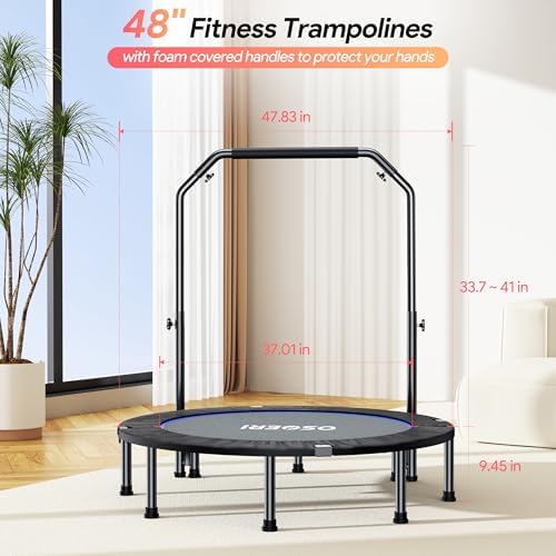 Osoeri 48" Rebounder Trampoline for Adults Max Load 450lbs Fitness Workout | Osoeri Foldable Rebounder Trampoline for A