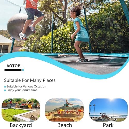 AOTOB Heavy Duty Trampoline with Safety Net and Hoop for Kids and Adults Outdoor Jumping