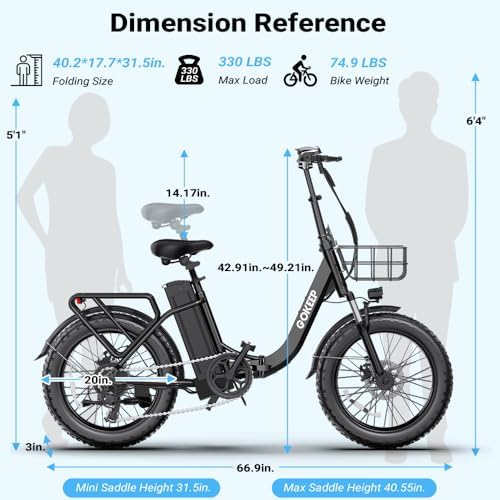 1300W Folding Electric Bike for Commuters, 75 Miles Range, 52V 13Ah Battery, Fat Tire & Suspension, 28MPH, UL2849 Certi