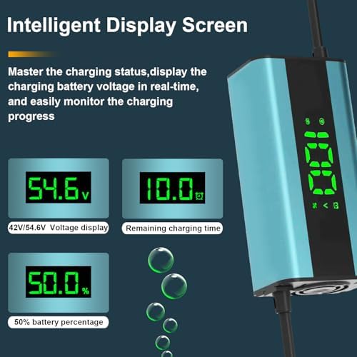 42V 2A Electric Scooter Charger with LED Charging Display, Universal with 4 Connections, for Electric Bike, Mobility Sco