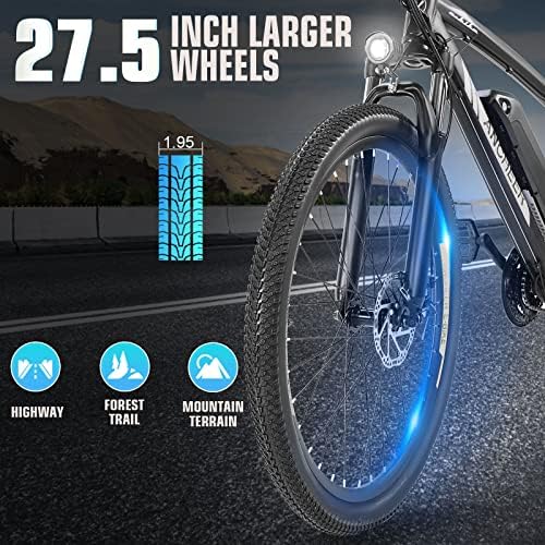 ANCHEER 750W Electric Bike for Adults, 60 Miles Ride, Fast Charge, 27.5'' Hummer Electric Mountain Bike with LCD Display