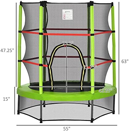 Outsons 5FT Trampoline for Kids | 55" Mini Indoor Outdoor Toddnginele Trampoline Toy | Springless Design Safety Trampol