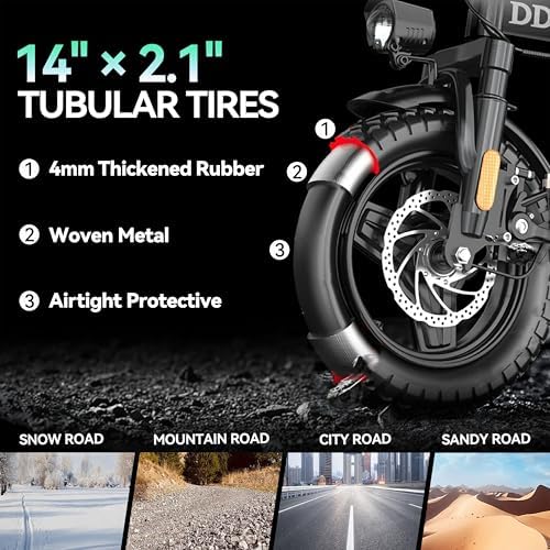 Peak 750W Motor 48V 20Ah Folding Electric Bike for Adults UL2849 | 45 Miles Range 14'' Lightweight Adults Electric Bike