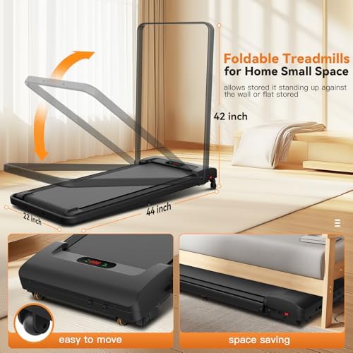 ANCHEER Quiet Portable Desk Treadmill for Home Gym, |0HP 12% Incline Walking Treadmill with LED Screen and Handles ANCHE