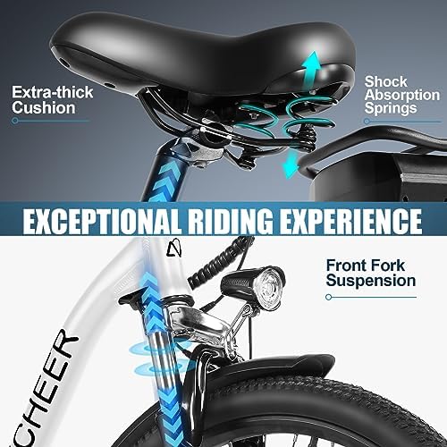 ANCHEER Electric Bike for Adults, 48V 499Wh Ebike, 26" City Commuter Bike for Women Men ANCHEER Electric Bike for Adults