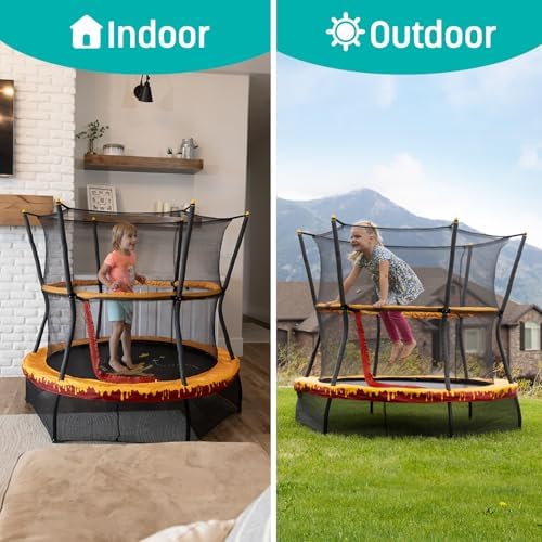 Skywalker Trampolines No-Spring Design Mini Trampoline for Kids and Toddlers 60" Enclosure Net Skywalker Trampolines No-