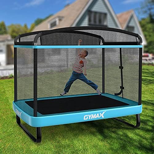 GYMAX Kids Trampoline 6FT Swing Enclosure Safety Net ASTM Approved Indoor Outdoor Birthday Gift