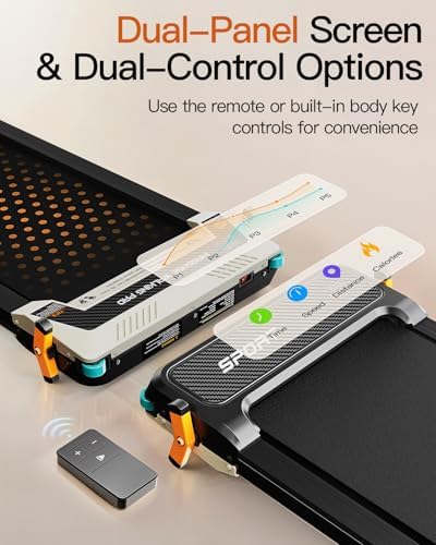 FUNRAY Versatile Walking Pad Treadmill with Incline - Dual-Sided Under Desk Treadmill with Foot Massage for Home & Offi