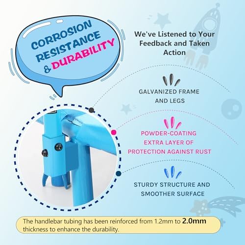 SkyBound Kids Trampoline Indoor 36 Inch - Kids Trampoline with Handle - |0mm Steel Pipe Mini Trampoline for Toddlers and