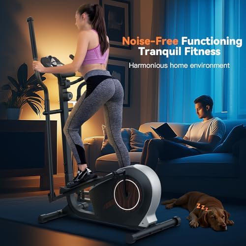ANCHEER Quiet Elliptical Machine for Home Workout with 14 Resistance Levels and Pulse Rate Monitor | ANCHEER Elliptical