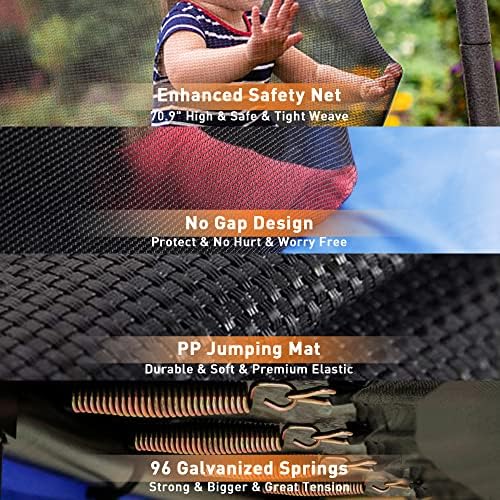 Tranpoline 1500LBS for Kids and Adults with Enclosure Net and Basketball Hoop