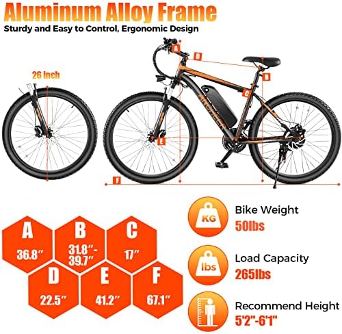 ANCHEER Peak 750W Electric Mountain Bike for Adults, 55 Miles 20-22MPH Electric Bicycle, 48V/374Wh Battery