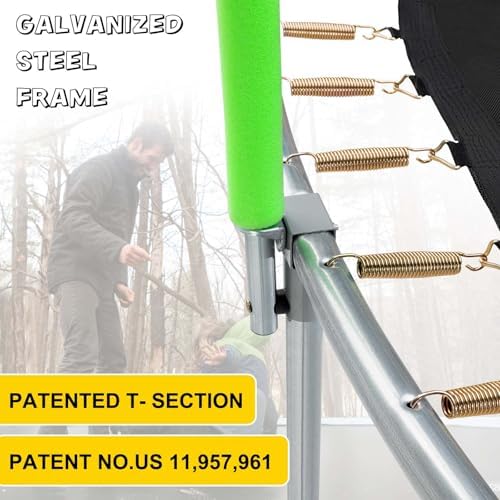 AOTOB Heavy Duty Trampoline with Safety Net and Hoop for Kids and Adults Outdoor Jumping