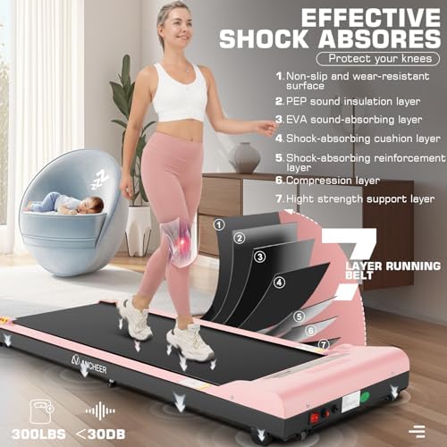 ANCHEER Walking Pads, |5HP Compact Running Machine for Home/Gym, Ultra-Quiet and Installation-Free