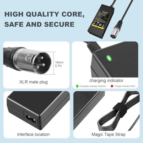 TREE.NB 5|6V 2A Charger for Lithium Battery with 5.5x|1mm Jack Round Connector, GOTRAX GXL V2/G2/G3/G4/Apex/Glider/XR El