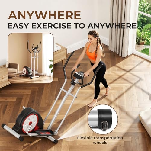 Hyper-Quiet Magnetic Elliptical Machine for Home Workout | Home Trainer Elliptical Exercise Machine with Multiple Gears