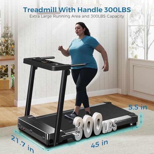 Portable Electric Treadmills for Home Workout | Lightweight Folding Treadmills with LED Display | 300 lbs Capacity Trea