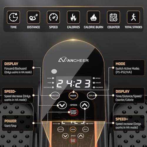 ANCHEER Ergonomic Elliptical Machine for Home Office Desk with 12 Speed Adjustments | Quiet and Portable ANCHEER Ellipt