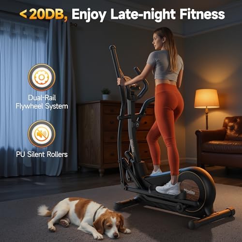 Niceday Elliptical Exercise Machine for Home Workout, Magnetic Elliptical Trainer with Kinomap APP Support, 19IN Stride,