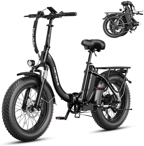 Heybike Ranger Electric Bike for Adults, Peak 1400W Motor Ebike, 28MPH Folding Step-Thru E Bike with Front Suspension