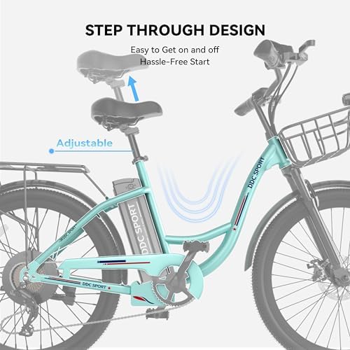Peak 700W Motor Electric Bike for Adults, Commuter E-Bike, 7-Speed, 45Miles Range 20MPH Electric Bike for Women/Men/Teen