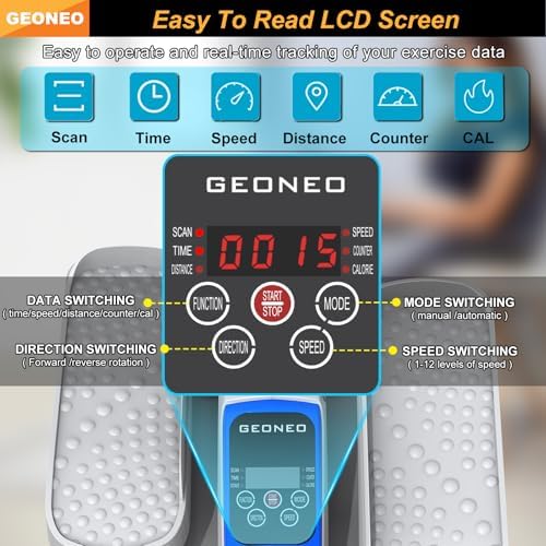 Under Desk Elliptical Machine, Quiet & Small Electric Seated Pedal Exerciser for Senior, Featuring Remote Control & 12 A