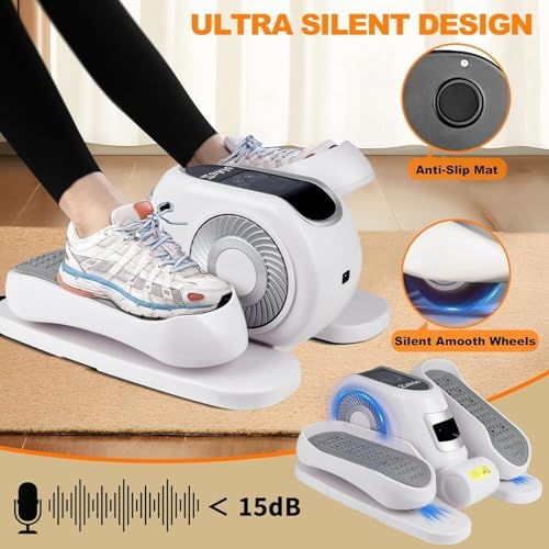 Zakle Electric Elliptical Machine for Home Office Users, Quiet Seated Pedal Exerciser with Remote Control and 12 Speed L