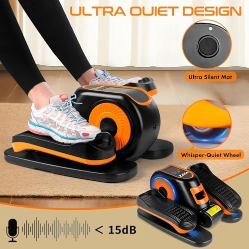 Zakle Electric Elliptical Machine for Home Office Users, Quiet Seated Pedal Exerciser with Remote Control and 12 Speed L