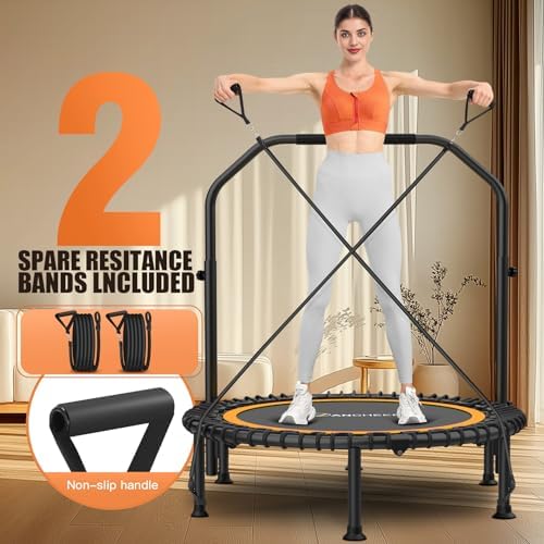 ANCHEER 48" Foldable Rebounder Trampoline for Adults Kids - Indoor & Outdoor, Max Load 550lbs ANCHEER 40" Foldable Rebou