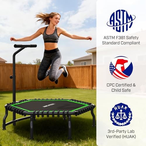 ANCHEER Trampoline for Adult, Indoor Outdoor Mini Trampoline, 550LBS_fitness_trampoline_with_Bungee