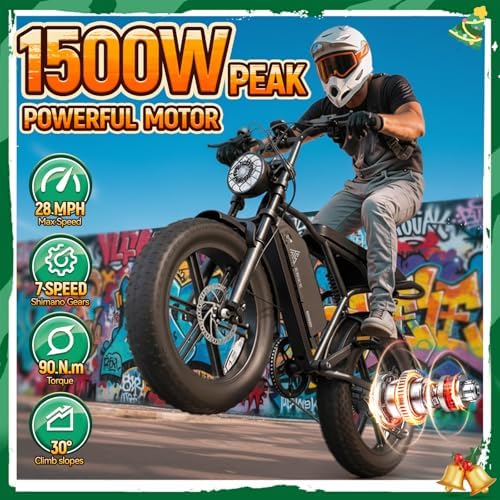 TST Electric Bike for Adults with 1500W Peak Brushless Motor | TST Electric Dirt Bike for Adults with 60 Miles Range |