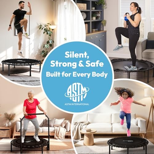 JUMPZYLLA Fitness Rebounder Trampoline for Adults - Indoor/Outdoor Exercise | JUMPZYLLA Mini Trampoline for Adults - Ba