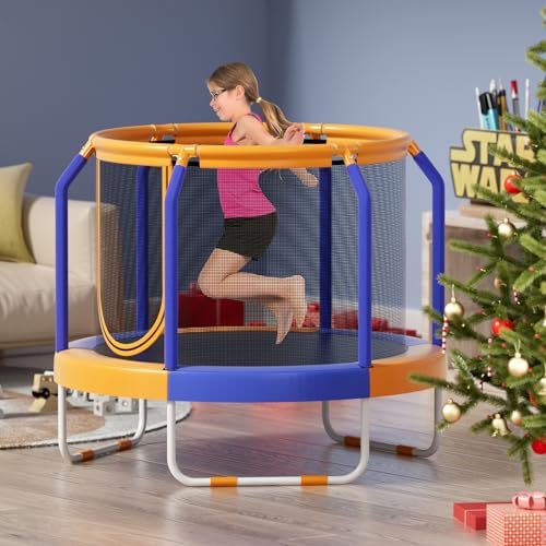 GYMAX Kids' Trampoline Outdoor Birthday Gift for Boys Girls | GYMAX 48" Kids Trampoline with Safety Features Non-Slip H