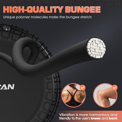 BCAN Durable 450LBS/550LBS Foldable Mini Trampoline for Adult Indoor/Outdoor Workout